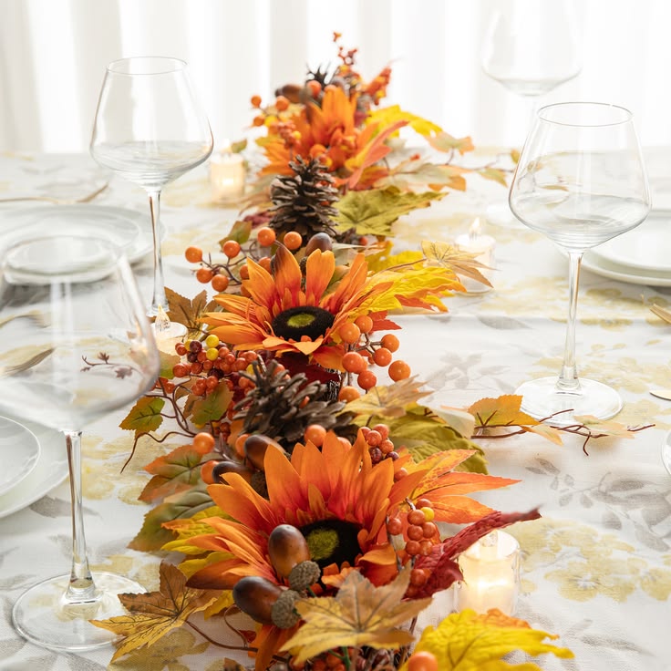 Decorate with Sunflowers and Autumn Leaves