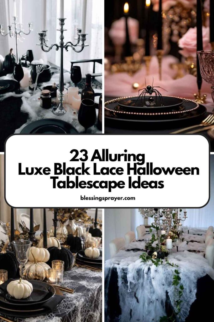 Luxe Black Lace Halloween Tablescape Ideas