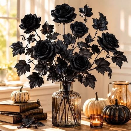 Style a Moody Black Rose Arrangement