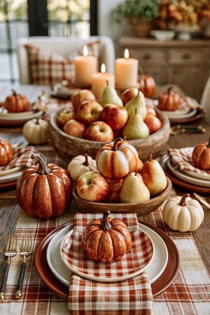 Use Apples and Pears as Table Decor