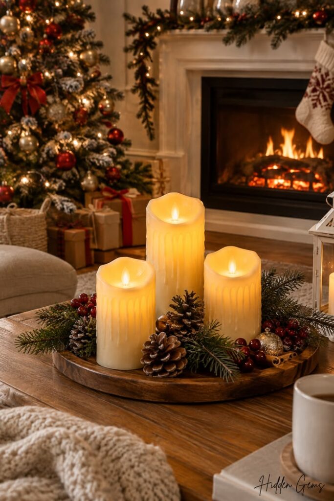 Add Candles for a Cozy Christmas Glow