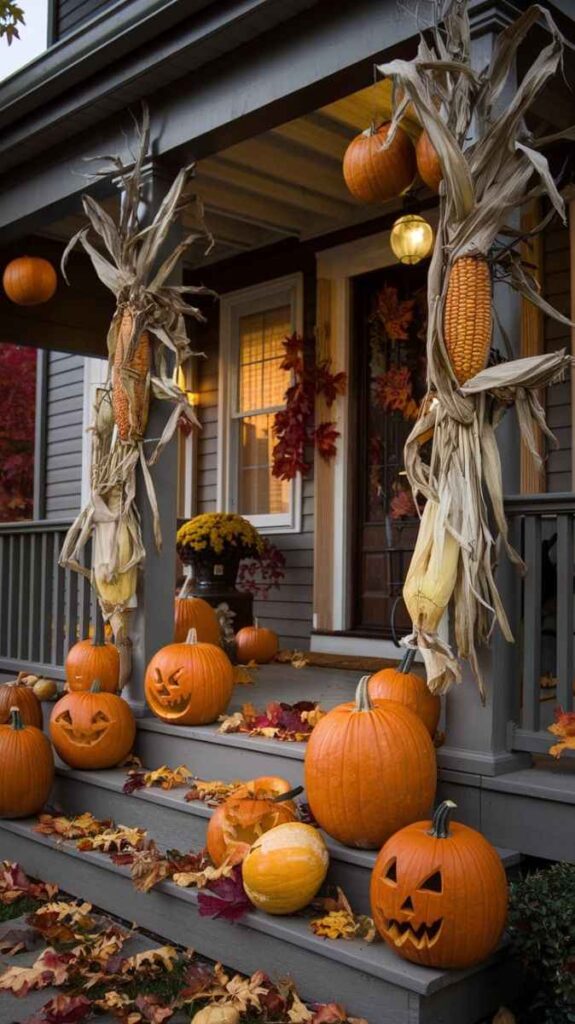 Add Corn Stalks Near the Entrance