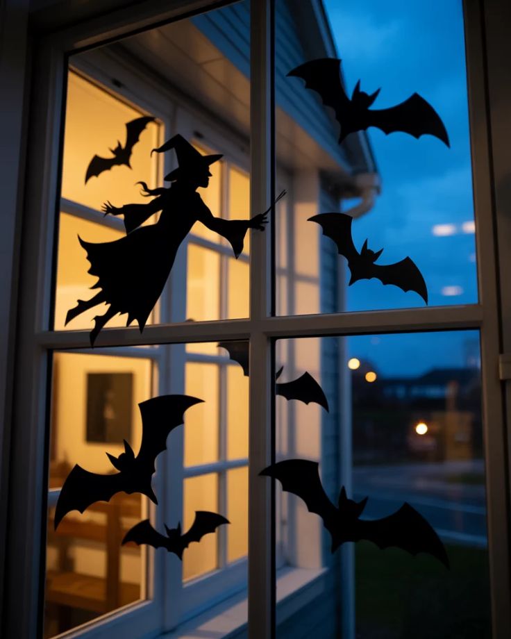 Add Paper Bat Window Silhouettes