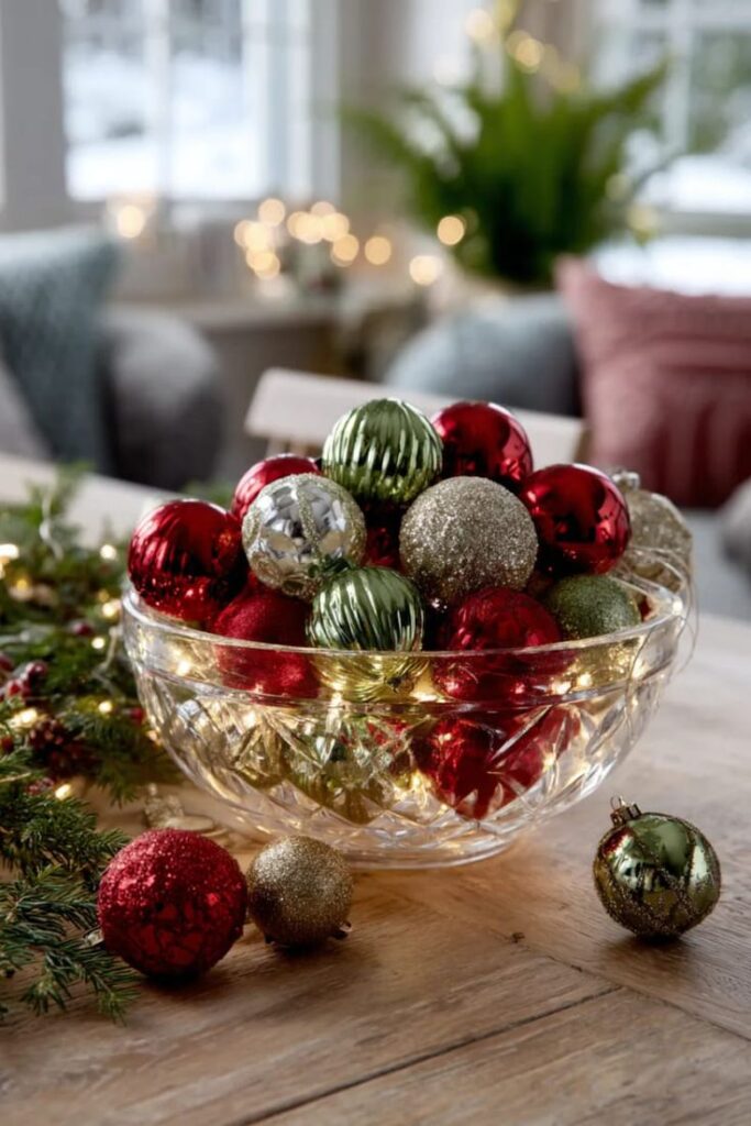 Add a Bowl of Christmas Ornaments