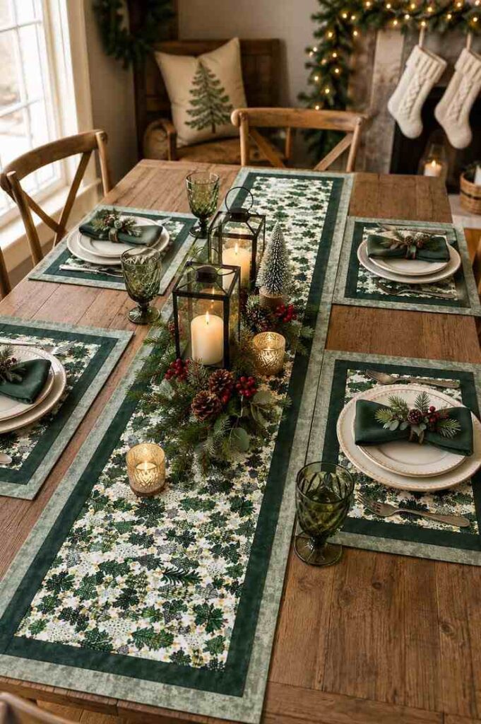 Add a Christmas Greenery Table Runner