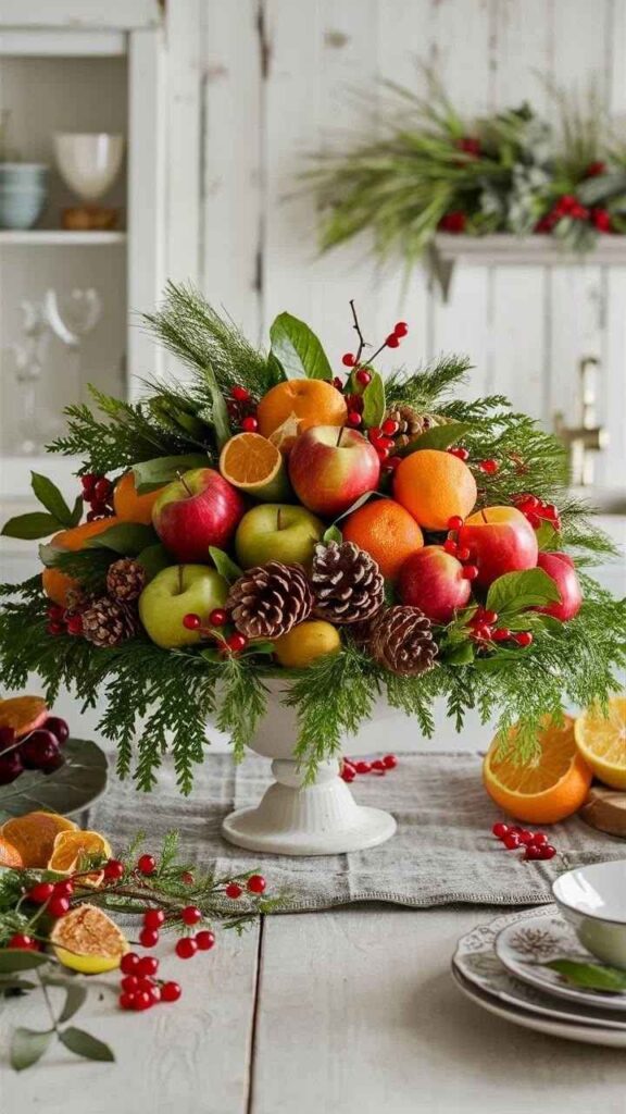 Add a Festive Fruit and Greenery Bowl