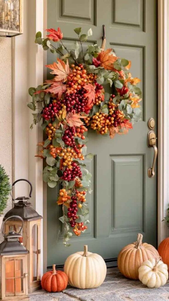 Create a Charming Pumpkin Door Display
