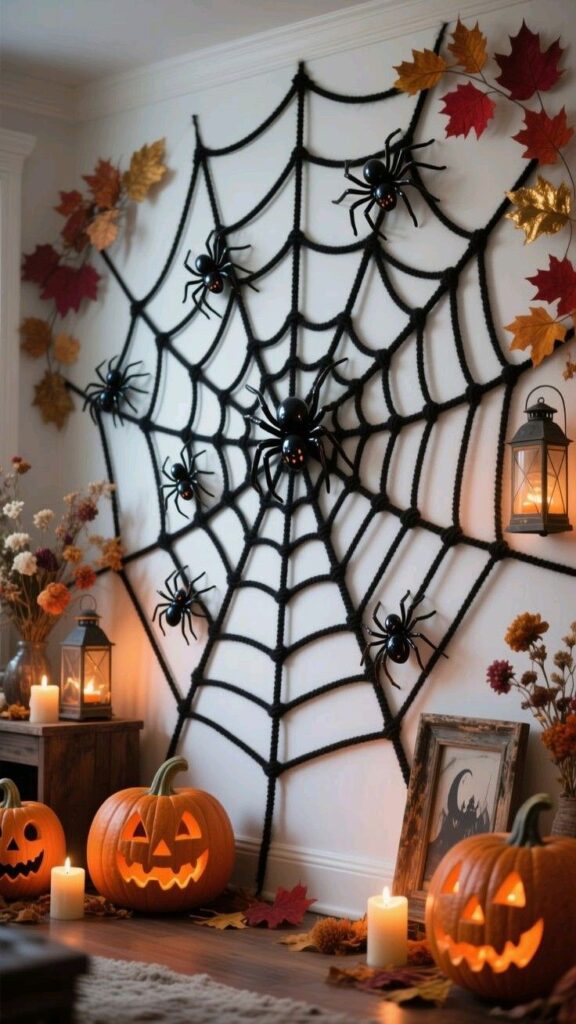 Create a Spiderweb Wall Display