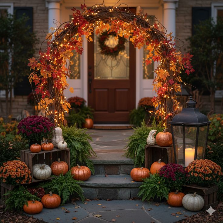 Create a Welcoming Pumpkin Entrance