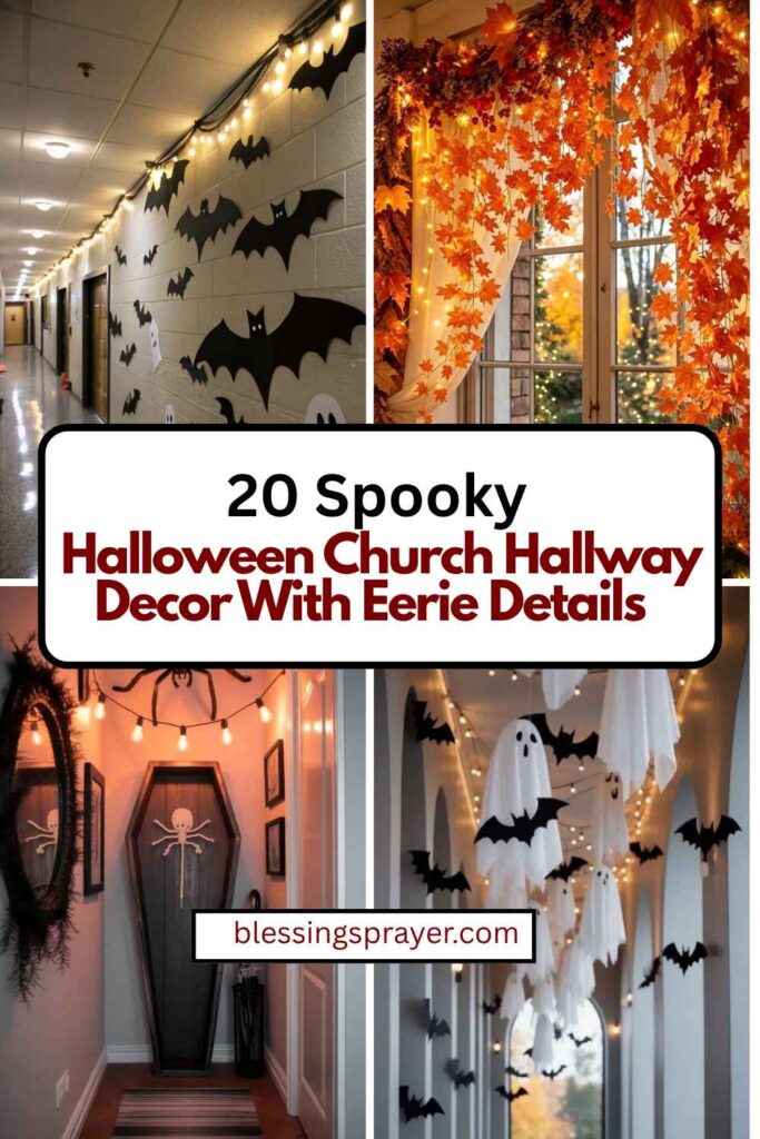 Halloween Church Hallway Decor With Eerie Details