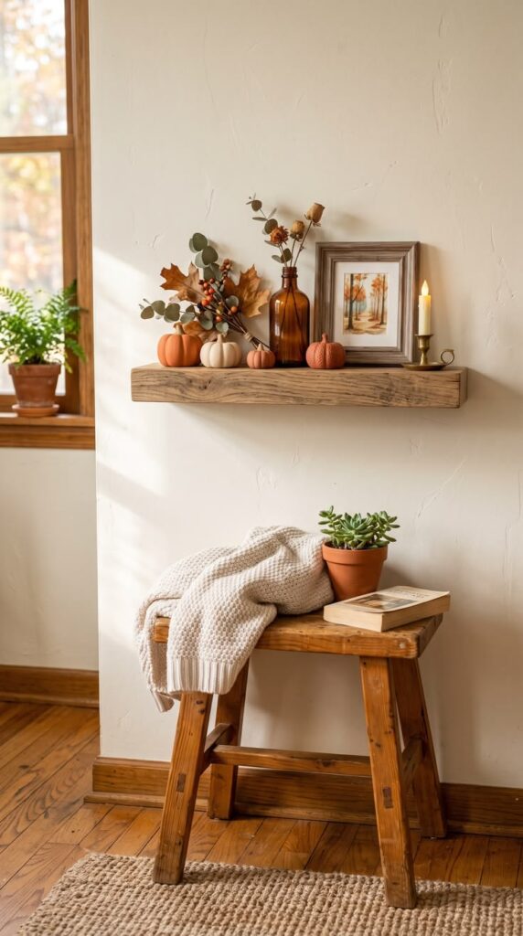 Set Up a Mini Pumpkin Shelf