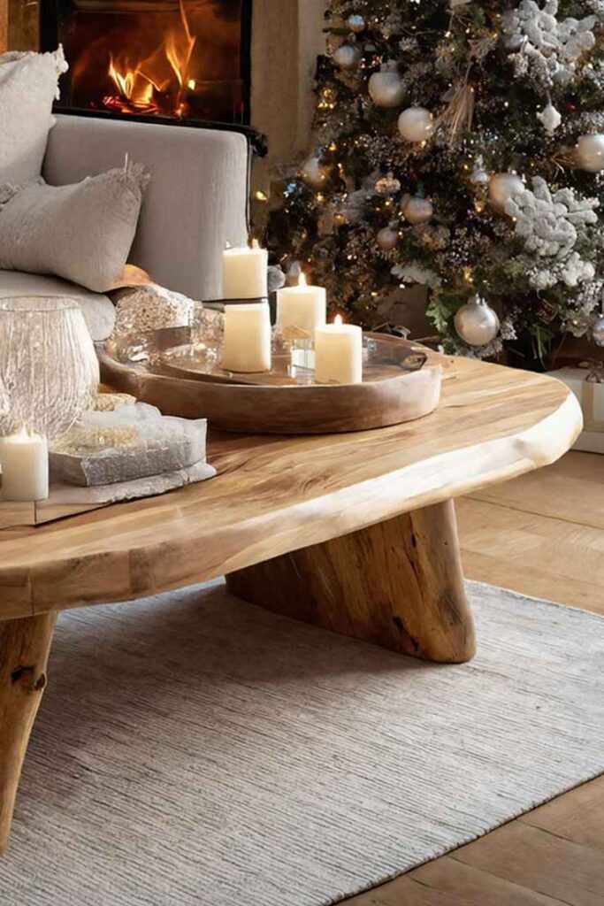 Style a Rustic Christmas Coffee Table