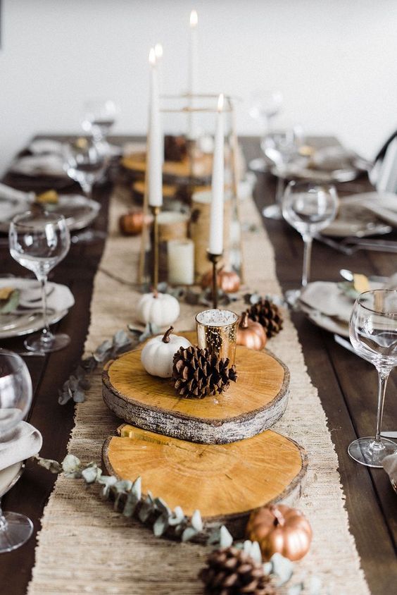 Use A Natural Wooden Table Runner