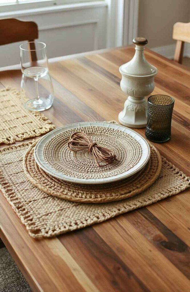 Use Woven Placemats For Texture
