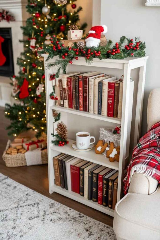 Create a Cozy Christmas Book Display