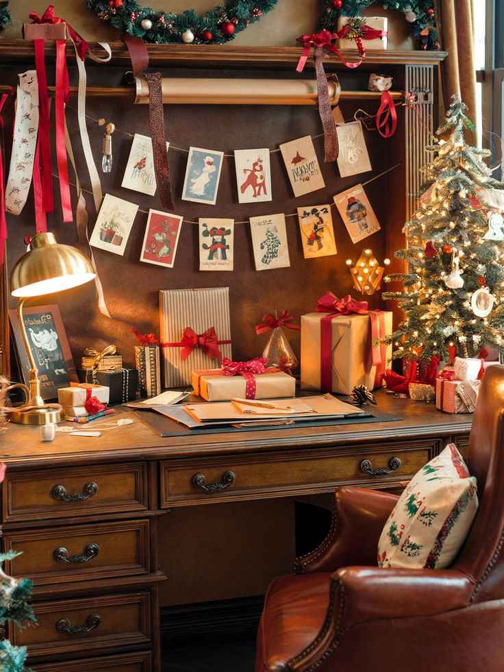 Create a Red and Green Desk Display