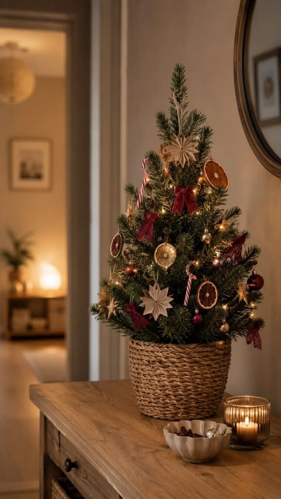 Decorate with Mini Christmas Trees Around the Home